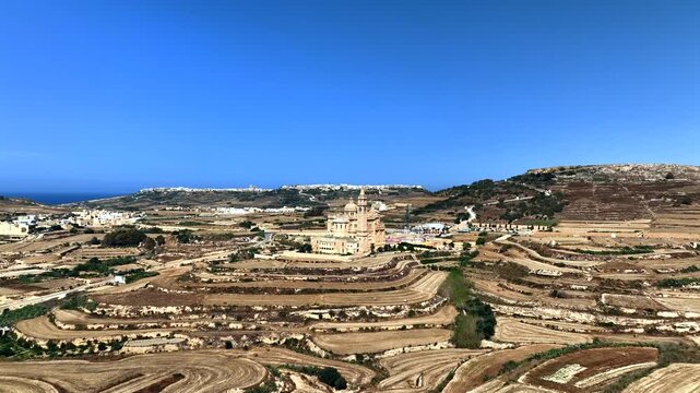 Malta, Gozo, Basilica of the National Shrine of the Blessed Virgin of Ta' Pinu. Original name is Bażilika Tal-Madonna Ta' Pinu Mill Gharb