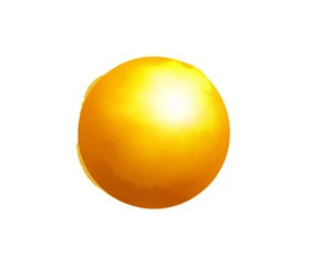 Glowing Yellow Sun Sphere isolated on a transparent background