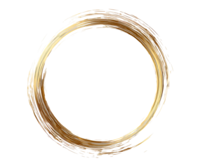 Golden Brushstroke Circle isolated on a transparent background 1