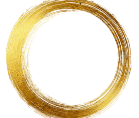 Golden Brush Stroke Circle isolated on a transparent background 1