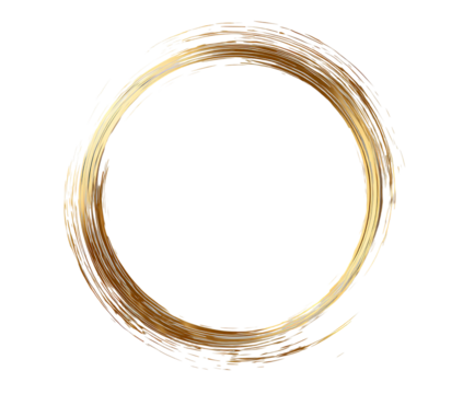 Golden Brushstroke Circle isolated on a transparent background 1