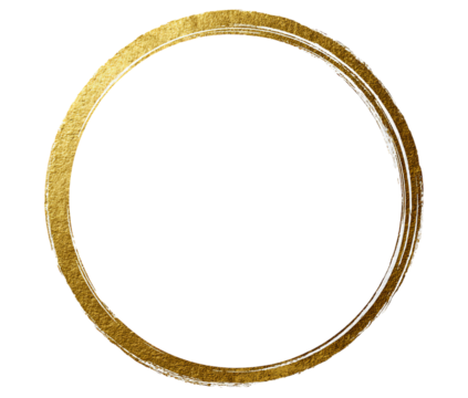 Golden Brushstroke Circle isolated on a transparent background 2