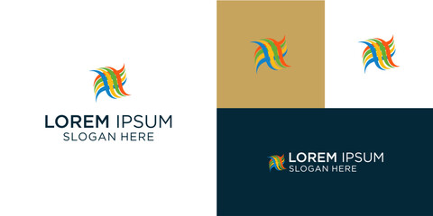 Obraz premium Dynamic abstract logo design with vibrant flowing shapes for modern businesses, creative agencies, innovative startups, and technology brands seeking a memorable visual identity