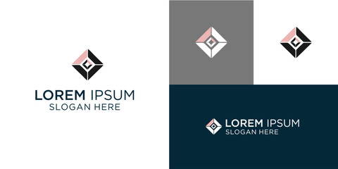 Modern geometric logo template perfect for brands seeking a sleek, elegant, and professional identity, conveying innovation and trust with its clean, minimalist design for versatile applications