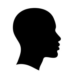 Minimalist Black Silhouette Profile Head Side View Face Illustration