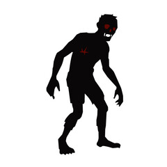 Zombie Silhouette Vector Monster Halloween