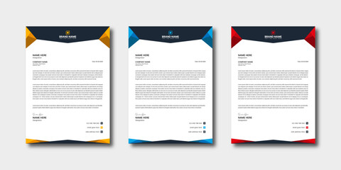 Modern business letterhead design, Corporate stationery template