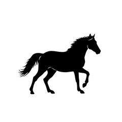 Silhouette Powerful Walking Horse Equestrian Animal Stallion Breed Silhouette Illustration