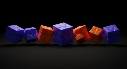 Abstract composition of floating cubes