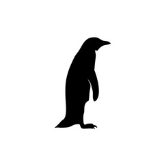 Minimalist Silhouette Standing Penguin Bird Creature Wildlife Graphic Element