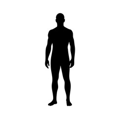 Minimalist Silhouette Full Body Man Standing Pose Simple Icon Graphic