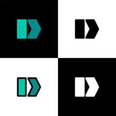 Logo letter D, font alphabet, set of four letter for your brand name design, vector illustration 10 EPS