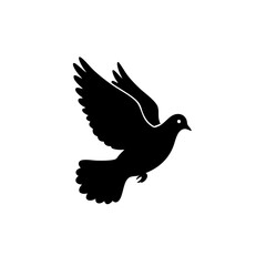 Minimalist Silhouette Dove Bird Freedom Symbol Graphic Element Icon