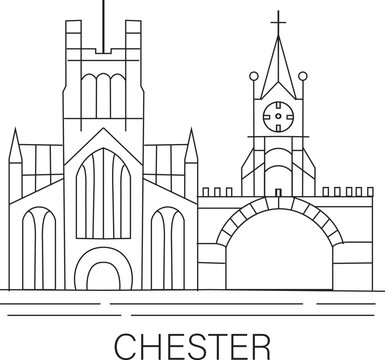 Chester City Line Draw Simple Minimalist