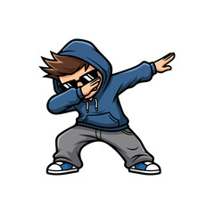 Cartoon character doing a dance pose