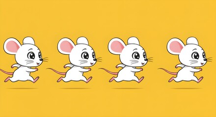 Cartoon mice running