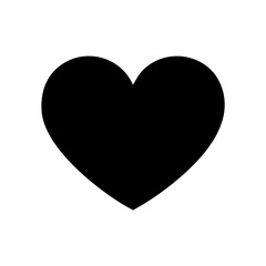 Simple Solid Heart Shape Love Symbol Romantic Feeling Icon Graphic