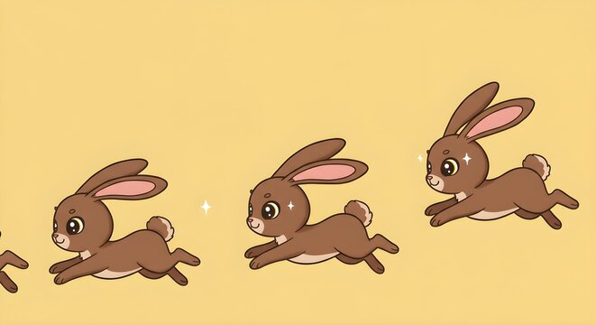 Cartoon rabbits running