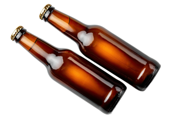 Two amber beer bottles (1)