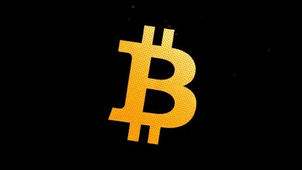 business, cryptocurrency and future technology concept - close up of businessman with transparent tablet pc computer and virtual bitcoin symbol hologram over black background