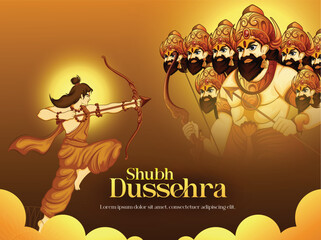 Dusshera vector art illustration Indian festival