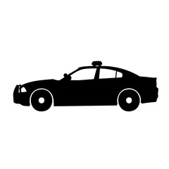 Minimalist Silhouette Sedan Police Car Emergency Services Transportation Icon