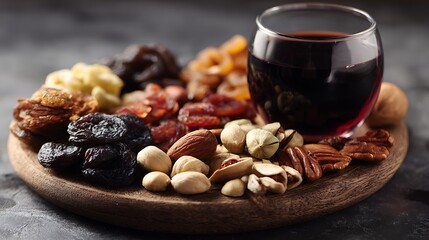 Nuts dried fruits and red wine pairing