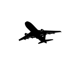 Simple Silhouette Aviation Airplane Transportation Aeroplane Aircraft Flying Travel Symbol Icon