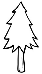 Cartoon-style Christmas Tree Outline