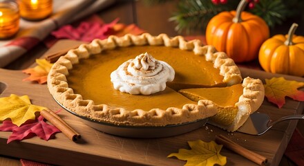 Pumpkin pie autumnal dessert