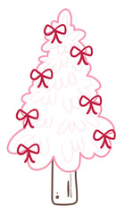 Cartoon-style Christmas Tree Outline