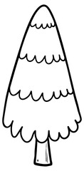 Cartoon-style Christmas Tree Outline