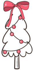 Cartoon-style Christmas Tree Outline