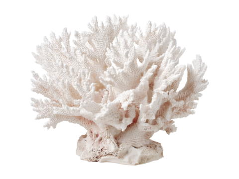 Elegant white coral branch ocean decor home decor, Isolated On White Background, Png Transparent
