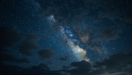 Fototapeta premium Milky Way Galaxy with Clouds