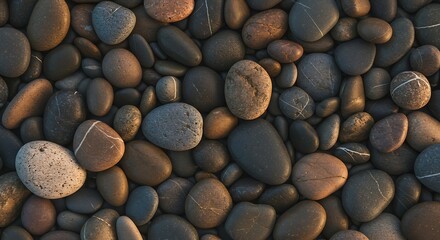 Colorful pebble beach