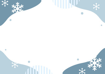 冬カラーの雪の結晶フレーム