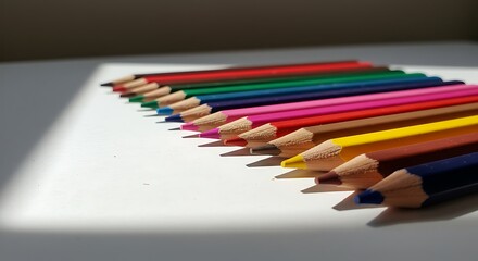 Colorful pencils arranged