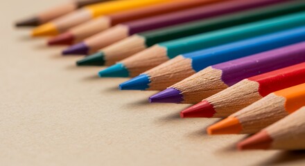 Colorful pencils arranged