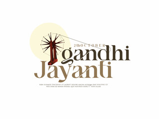 Gandhi Jayenti vector art illustration