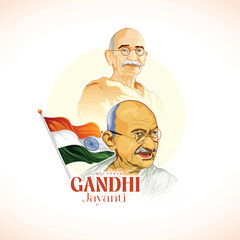 Gandhi Jayenti vector art illustration
