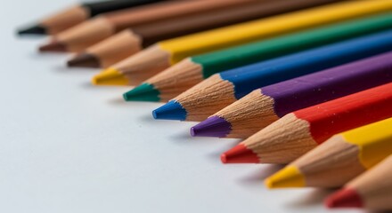 Colorful pencils row