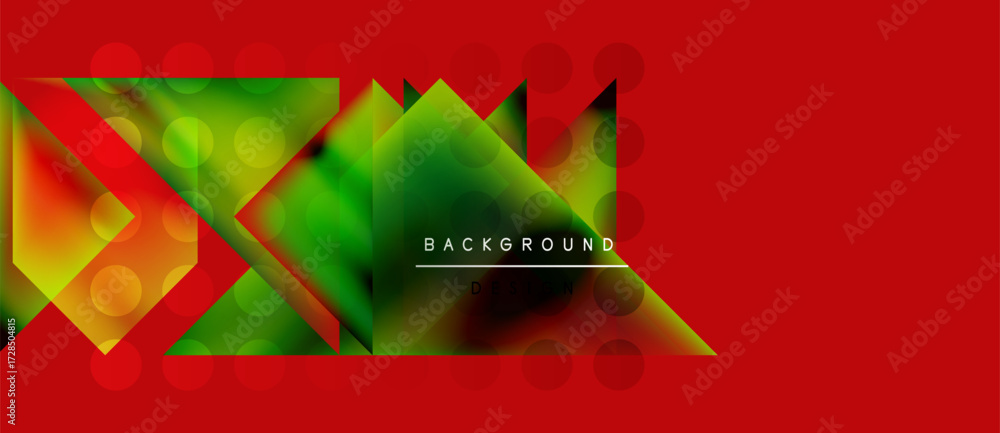 Aufkleber abstract geometric shapes, vibrant colors, red background. modern design elements create dynamic vis