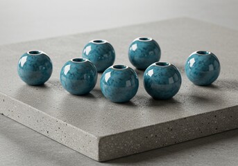 Backlit Glossy Beads on Concrete Slab Flat-lay