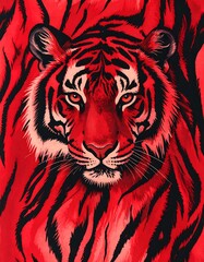 Red tiger portrait