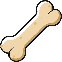 Cartoon dog bone with light brown color and dark outline treat food vector illustration EPS file download.