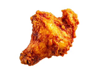 Crispy fried chicken wing isolated on black background, Isolated On White Background, Png Transparent