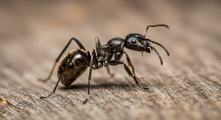 Closeup black ant
