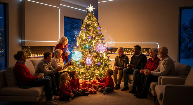 christmas tree in living room