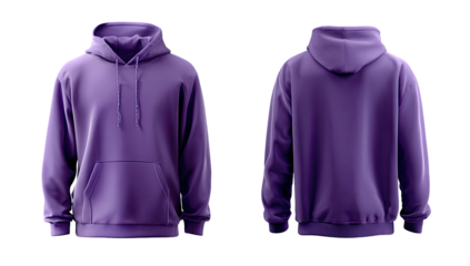 Purple hoodie, front and back view (4)
